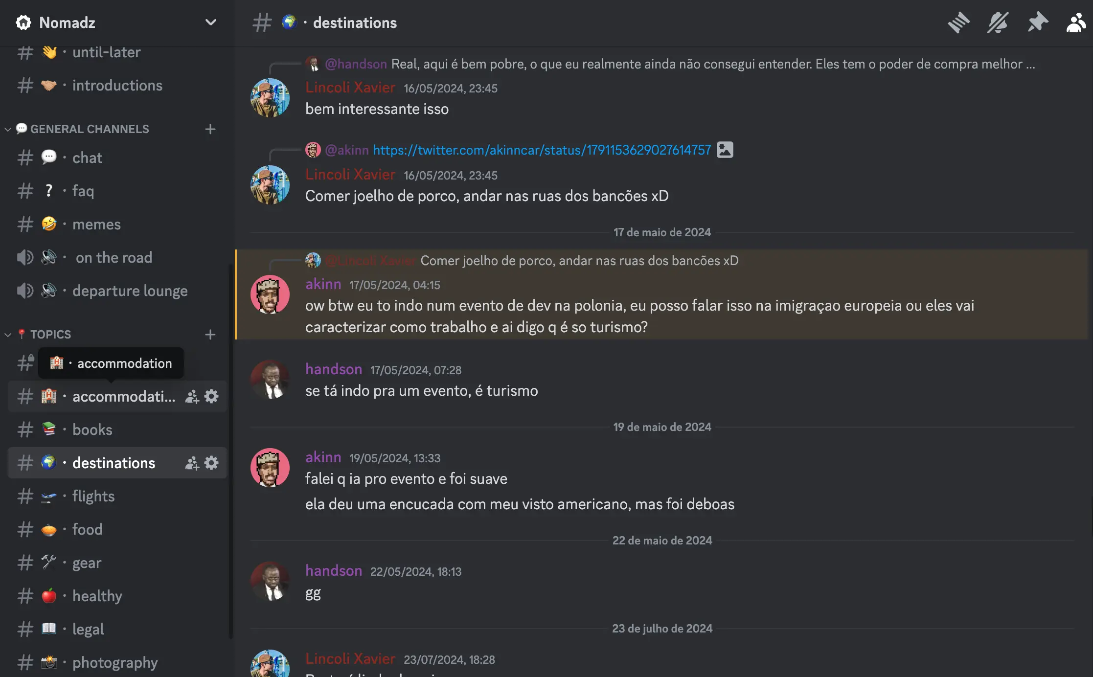 Printscreen da Comunidade no Discord